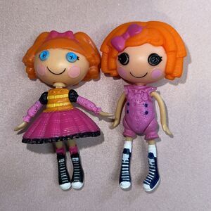 LalaLoopsy Mini Dolls~ Bea Spells a Lot & Sunny Side Up 3" Excellent Red Heads
